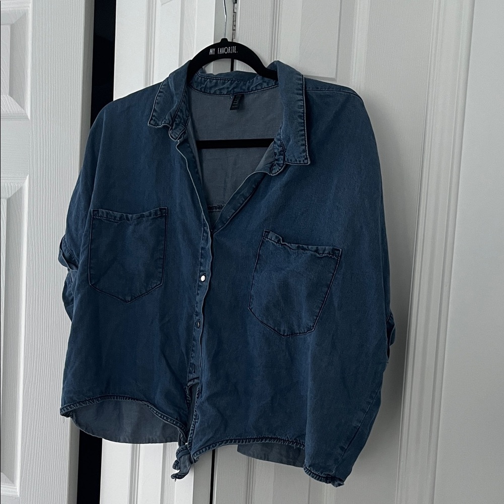 #40.Denim Blue Women's Blouse